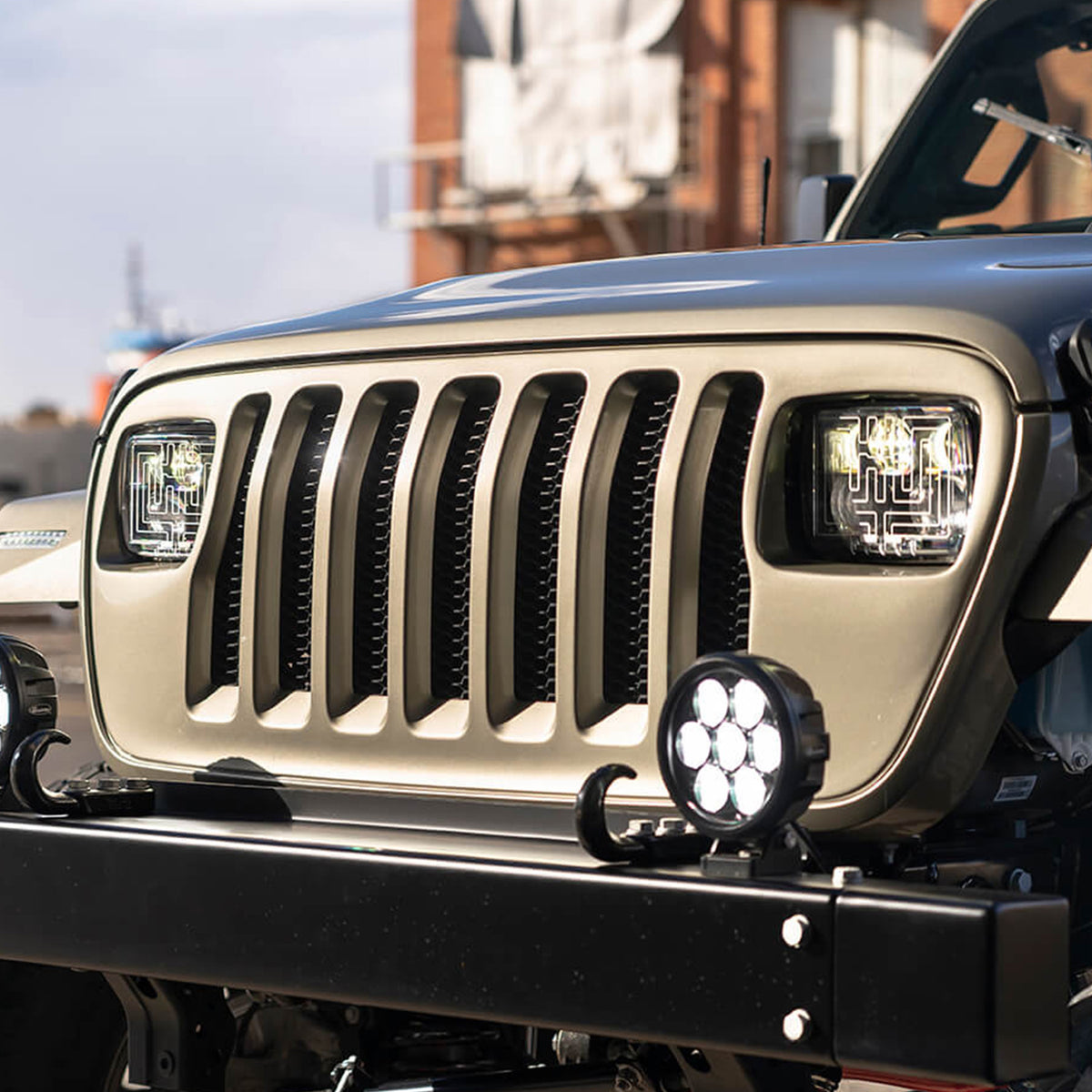 YJ-Styled Grille - Compatible With All Variations of JL Wrangler (2018-Current) JL, JLU, JT Gladiator