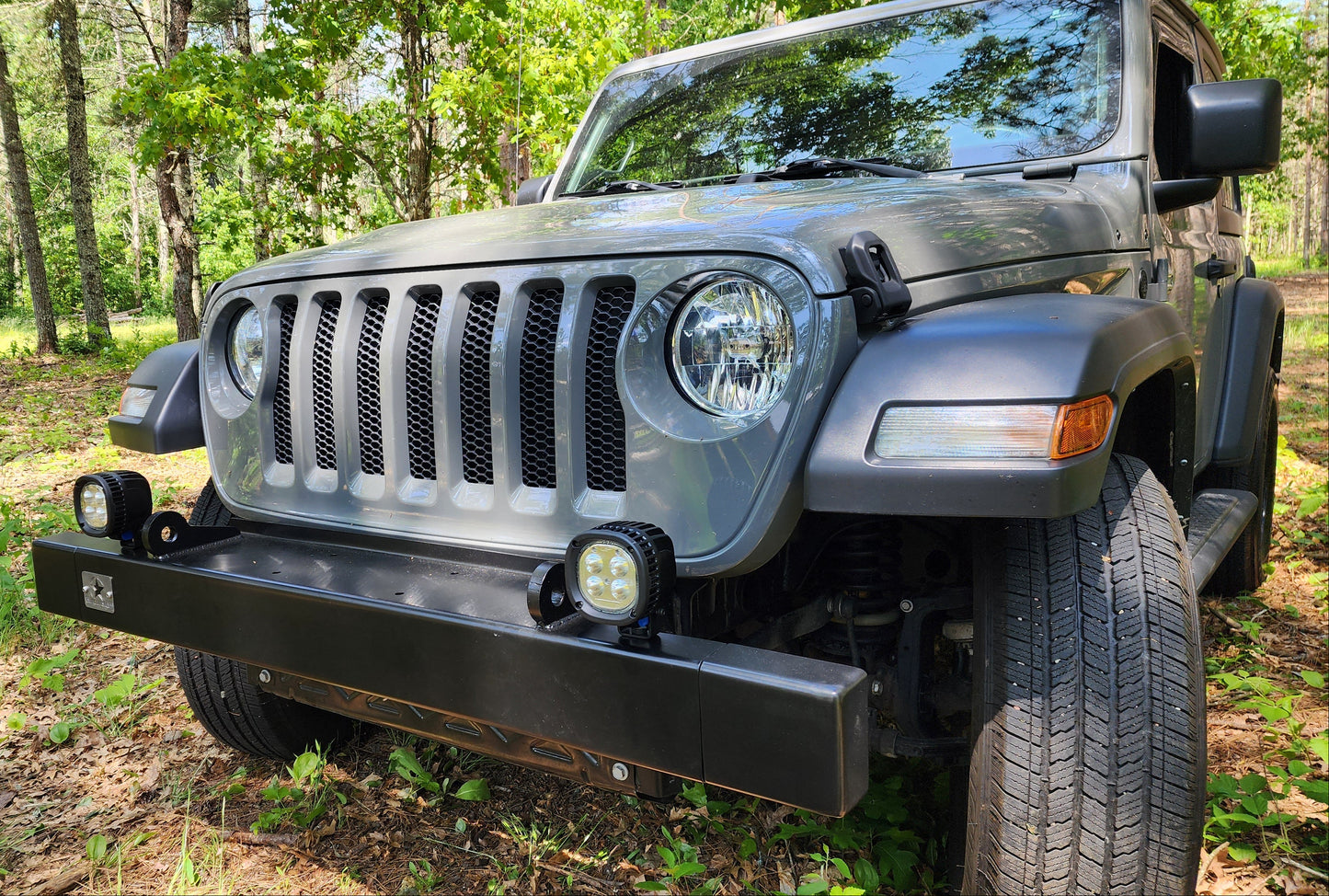 YJ-Styled Winch Bumper - Compatible With All Variations of Jeep Wrangler (2007-Current) JK, JL, JLU, JT Gladiator