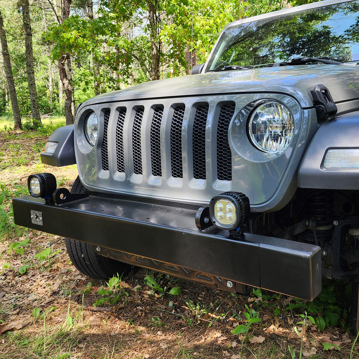 YJ-Styled Winch Bumper - Compatible With All Variations of Jeep Wrangler (2007-Current) JK, JL, JLU, JT Gladiator