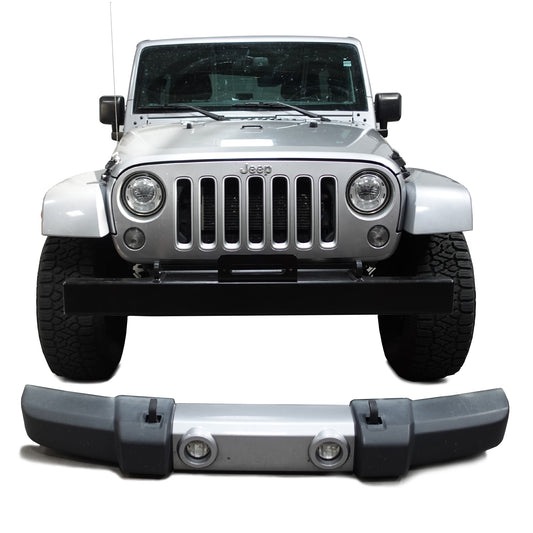 Silver Jeep Wrangler JK with a YJ Styles Bumper